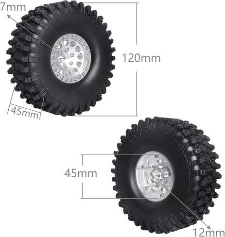 عجلات وإطارات HobbyPark 1.9 Beadlock بارتفاع 120 مم / 4.72 بوصة مع أداة تثبيت لـ Traxxas TRX4 Axial SCX10 II III Redcat Gen8 Gen7 12 مم Hex 1/10 ترقيات الزاحف، 4 مجموعات (أخضر وأسود) in Kuwait