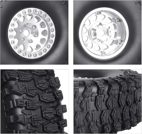 عجلات وإطارات HobbyPark 1.9 Beadlock بارتفاع 120 مم / 4.72 بوصة مع أداة تثبيت لـ Traxxas TRX4 Axial SCX10 II III Redcat Gen8 Gen7 12 مم Hex 1/10 ترقيات الزاحف، 4 مجموعات (أخضر وأسود) in Kuwait