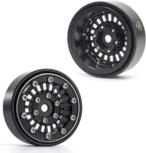 عجلات TREAL SCX24 مقاس 1.0 بوصة (4P) لـ 1/24 Micro RC SCX24 Bronco Gladiator C10 Deadbolt - النوع C (أسود) in Saudi Arabia