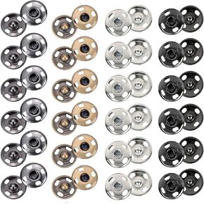 Kenkio 200 Sets 10 mm Sew-on Snap Metal Snaps Fasteners Press Studs Buttons for Sewing Clothing, 4 Colors in Kuwait