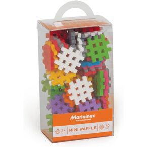 Mario-Inex Mini Waffle Block Construction Playset Toy for Kids- 70 Interlocking Rainbow Puzzle Pieces- Improves Fine Motor Skills- STEM/STEAM Building Montessori Toys for Boys and Girls Ages 3+ in Saudi Arabia
