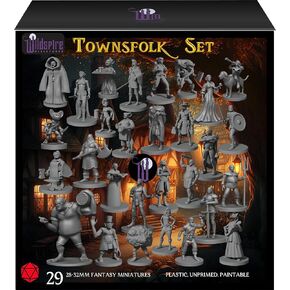 Newcombie 18 Miniatures Townsfolk Hero لمنمنمات DND السائبة 28 مم والزنزانات والتنينات المنمنمة | لـ DND Minis وD&D Miniatures Fan والمنمنمات الخيالية I إعداد الحملة والمهام in Saudi Arabia