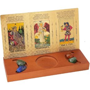 BestMal التارو حامل بطاقة التارو حامل بطاقة التارو الخشبية الوقوف مع الثلاثي آلهة رمز التارو حامل التارو عرض القراءة الزخرفية لوازم مذبح الويكا للتأمل العرافة in Kuwait