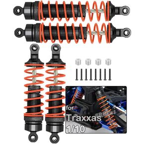 4PCS All Aluminum Front Rear RC Shocks Upgrade Parts for 1/10 Slash 4x4 Rustler 4X4 Stampede 4X4 Hoss 4X4, ARRCat Big Bore RC Shock Absorber Hops up,Replace 5862,Gray