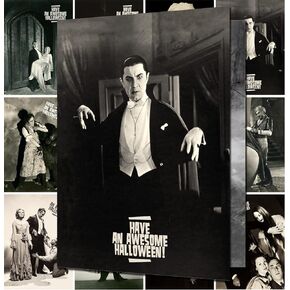 PIXILUV HALLOWEEN مع BELA LUGOSI (عبوة من 12) بطاقات تهنئة صغيرة # صور ثابتة لأفلام الرعب الصامتة الكلاسيكية