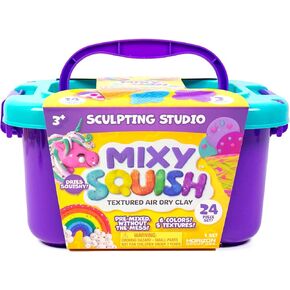 مجموعة ألعاب حسية مكونة من 24 قطعة من Made By Me Mixy Squish Sculpting Studio من Horizon Group USA، تتضمن 6 أونصة. طين يجفف بالهواء، محكم مسبقًا، يجف اسفنجي، 14 أداة نحت، 3 قوالب مزدوجة الجوانب، تخزين in Kuwait