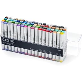 Copic Sketch، أقلام تحديد تعتمد على الكحول، مجموعة مكونة من 72 قطعة D & قلم تحديد الكحول Sketch 5 ألوان + مجموعة SP متعددة الخطوط، رسم رمادي in Kuwait