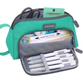 Aiscool Big Capacity Pencil Case Up to 70 Pencils Pen Pouch Holder Bag Large Storage Stationery Organizer for School Supplies Office College (Black) in Kuwait