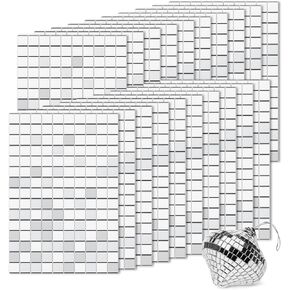 Rcybeo 3000PCS Mosaic Tiles Disco Tiles Self-Adhesive Mirror Mosaic Stickers 10x10mm, Disco Ball Stickers for Craft, Interior Decoration Square Glass Tiles Self Adhesive DIY Card Making in Kuwait