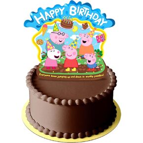 Treasures Gifted Officially Licensed Peppa Pig Cake Topper - Peppa Pig Cake Decorations - Peppa Pig Dessert Topper - Peppa Pig Cake Picks - Peppa Pig Birthday Party Supplies