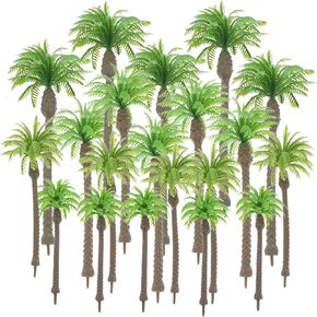 Yetaha 20Pcs Mini Coconut Palm Model Trees, Miniature Green Tree Model Plants Plastic Diorama Supplies for Crafts Cake Topper DIY Projects Building Model Artificial Trees Train Village Railroads in Saudi Arabia