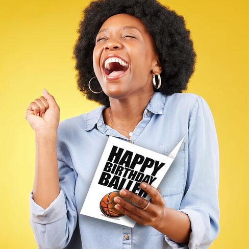 Play Strong Basketball Happy Birthday Baller Birthday Card 1-Pack (5x7) Illustrated Sports Birthday Cards Greeting Cards Awesome for Basketball Players, Coaches and Fans Birthdays, Gifts and Parties! in Saudi Arabia