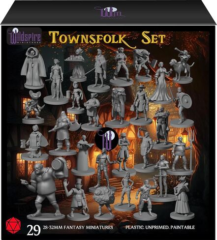 12 Miniatures Unpainted Town Guards Enemies- Plague Doctors, Commoners, Guards, Thugs| 28mm for DND Minis Dungeons Dragons 5th Edition Figures | Figurines for DND 5e Fantasy RPG DND Figures in Saudi Arabia