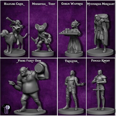 12 Miniatures Unpainted Town Guards Enemies- Plague Doctors, Commoners, Guards, Thugs| 28mm for DND Minis Dungeons Dragons 5th Edition Figures | Figurines for DND 5e Fantasy RPG DND Figures in Saudi Arabia