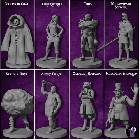 12 Miniatures Unpainted Town Guards Enemies- Plague Doctors, Commoners, Guards, Thugs| 28mm for DND Minis Dungeons Dragons 5th Edition Figures | Figurines for DND 5e Fantasy RPG DND Figures in Saudi Arabia