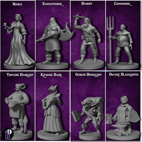 12 Miniatures Unpainted Town Guards Enemies- Plague Doctors, Commoners, Guards, Thugs| 28mm for DND Minis Dungeons Dragons 5th Edition Figures | Figurines for DND 5e Fantasy RPG DND Figures in Saudi Arabia
