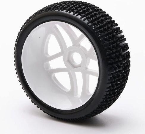4PCS 17mm Hub Wheel Rim & T Grain Tires for HSP 1:8 Off-Road RC Car Buggy Tyre Yellow in Saudi Arabia