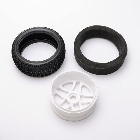 4PCS 17mm Hub Wheel Rim & T Grain Tires for HSP 1:8 Off-Road RC Car Buggy Tyre Yellow in Saudi Arabia