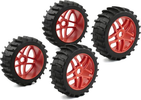 إطارات Rchobbytop RC 4 قطع 1/8 إطارات عربات التي تجرها الدواب على الطرق الوعرة 17 مم عجلات وإطارات سداسية RC مع صواميل محولات سداسية ومفتاح ربط للدورة القصيرة للتضاريس الرملية الثلجية، أسود in Kuwait