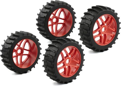 RC Tires 4pcs 1/8 Off Road Buggy Tires 17mm Hex RC Wheels and Tires with Hex Adaptors Nuts and Wrench for Short Course Rally Sand Snow Terrain, Black in Kuwait