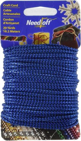 Needloft Novelty Craft Cord, 20-Yard, Metallic Blue in Kuwait