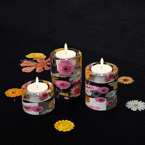 Candle Holder Resin Molds, 9 Pcs Cylindrical Square and Round Tealight Candle Holder Silicone Molds, Candlestick Epoxy Resin Molds for DIY Dining Table Centerpiece Home Wedding Decorations in Saudi Arabia
