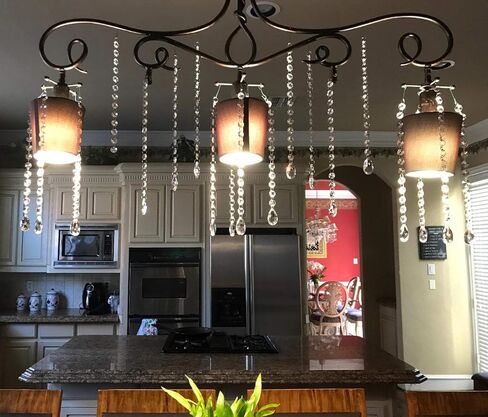 Ollain Crystal Garland Glass Crystals Beaded Trim Clear Chandelier Octagon Beads Chain for Wedding Party DIY Craft Jewelry Decoration (10Ft/10 Strands Crystal Pendants) in Kuwait