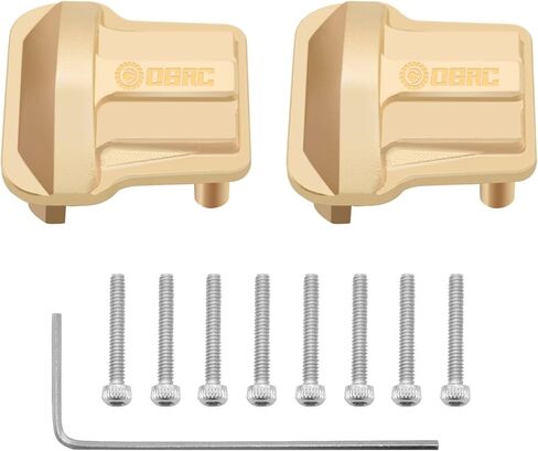 OGRC Heavy Duty Differential Cover 17g Brass Axle Diff Cover Front and Rear Diff Cover for 1/18 TRX4M Upgrade Parts - 2PCS in Kuwait