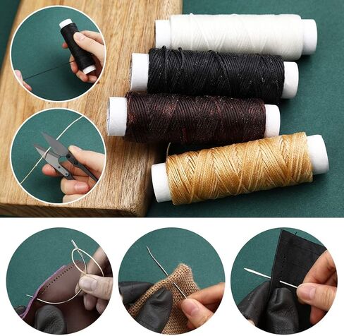 Leather Crafting Tools and Supplies, Leather Tooling Kit with Prong Punch Groovers Cutting Mat Stamping Tools Leather Working Kit for Beginners Sewing Carving Cutting and Leather Craft DIY Making in Kuwait