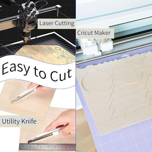 12 قطعة 10 × 10 انش اوراق خشب الزيزفون 1/8 الواح خشب رقائقي غير مكتملة للنماذج المعمارية والرسم والنقش على الخشب والحرق بالليزر in Kuwait