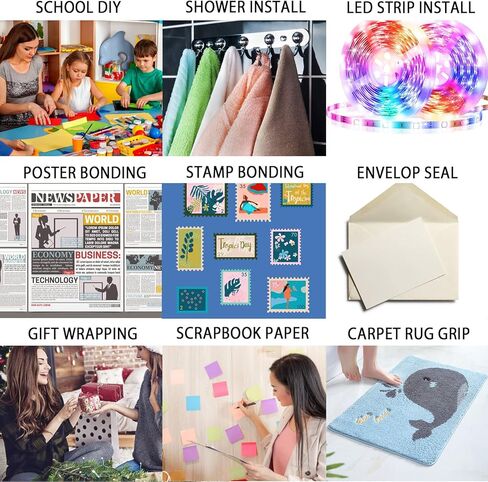 9448A Double Sided Tape for Scrapbook 0.39in x 33ft, Heavy Duty Double Sided Mounting Tape, Adhesive Sticky Tape for Scrapbooking Sticker, Picture Hanging Strips, Poster, LED Strips, Art Craft in Kuwait