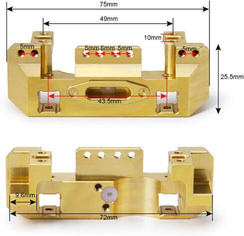 حامل سيرفو ممتص صدمات امامي من النحاس شديد التحمل TRX4 مع وصلة رافعة للمقطورة 1/10 تراكساس TRX-4 برونكو سبورت بليزر ديفندر in Kuwait