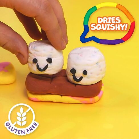 Made by Me Mixy Squish Rainbow by Horizon Group USA, Includes 6 oz. of Pre-Made Air Dry Clay, Sensory Play, 6 Colors, 4 Different Crunchy, Bumpy, Soft Textures, Dries Squishy & Smooth in Kuwait
