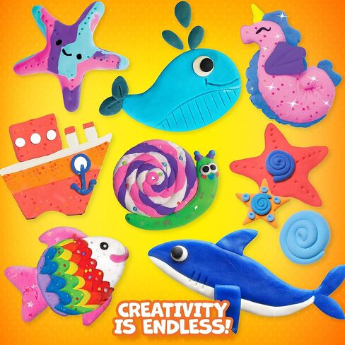 Made by Me Mixy Squish Rainbow by Horizon Group USA, Includes 6 oz. of Pre-Made Air Dry Clay, Sensory Play, 6 Colors, 4 Different Crunchy, Bumpy, Soft Textures, Dries Squishy & Smooth in Kuwait