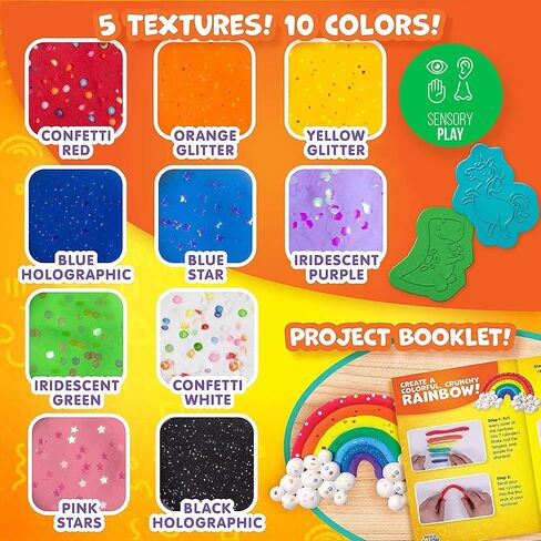 Made by Me Mixy Squish Rainbow by Horizon Group USA, Includes 6 oz. of Pre-Made Air Dry Clay, Sensory Play, 6 Colors, 4 Different Crunchy, Bumpy, Soft Textures, Dries Squishy & Smooth in Kuwait