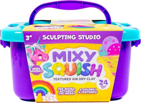 مجموعة ألعاب حسية مكونة من 24 قطعة من Made By Me Mixy Squish Sculpting Studio من Horizon Group USA، تتضمن 6 أونصة. طين يجفف بالهواء، محكم مسبقًا، يجف اسفنجي، 14 أداة نحت، 3 قوالب مزدوجة الجوانب، تخزين in Kuwait
