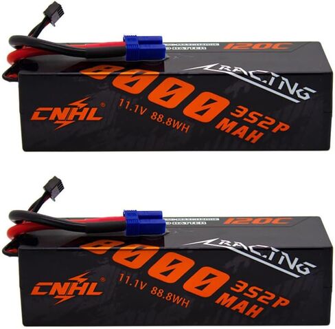 CNHL 3S Lipo Battery 6600mAh Hard Case 120C 11.1V RC Battery with EC5 Plug for 1/8 1/10 RC Car/Truck/Buggy, RC Boat (2 Packs) in Saudi Arabia