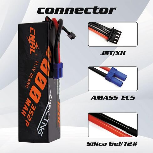 CNHL 3S Lipo Battery 6600mAh Hard Case 120C 11.1V RC Battery with EC5 Plug for 1/8 1/10 RC Car/Truck/Buggy, RC Boat (2 Packs) in Saudi Arabia