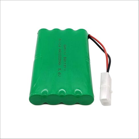 Qsmily® 9.6V RC Battery Pack, 2000mAh AA Rechargeable Ni-MH Battery Pack with Tamiya Connector and USB Charger Cable, Suitable for RC Monster Truck, RC Battle Tank, RC Aircraft Carrier Model in Saudi Arabia