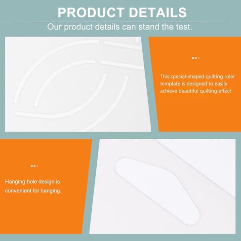 ULTECHNOVO 4Pcs Quilting Template Set, Free Motion Quilting Rulers and Templates Set Quilting Templates for Machines Quilting Patchwork Tools Pattern Quilting Supplies for DIY Sewing Tool in Kuwait