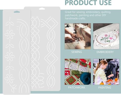 ULTECHNOVO 4Pcs Quilting Template Set, Free Motion Quilting Rulers and Templates Set Quilting Templates for Machines Quilting Patchwork Tools Pattern Quilting Supplies for DIY Sewing Tool in Kuwait