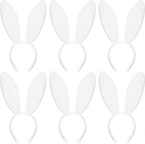 WILLBOND 6 Pieces Easter Plush Bunny Ears Cute Bunny Headband for All-age Costume Cosplay Party Halloween Christmas in Kuwait