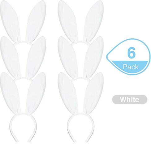 WILLBOND 6 Pieces Easter Plush Bunny Ears Cute Bunny Headband for All-age Costume Cosplay Party Halloween Christmas in Kuwait