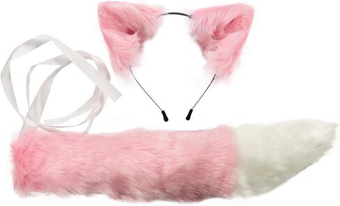 VIGVAN Cat Ears Wolf Fox Ears Animal Cosplay Cute Head Accessories for Halloween (H Purple) in Saudi Arabia