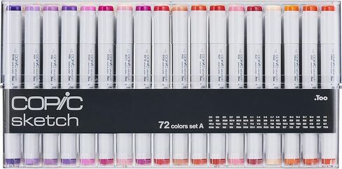 Copic Sketch، أقلام تحديد تعتمد على الكحول، مجموعة مكونة من 72 قطعة D & قلم تحديد الكحول Sketch 5 ألوان + مجموعة SP متعددة الخطوط، رسم رمادي in Kuwait