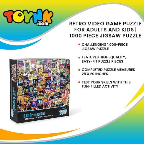 8-Bit Armageddon Retro Video Game Puzzle for Adults and Kids | 1000 Piece Jigsaw Puzzle Toy | Interactive Brain Teaser for Family Game Night | 28 x 20 Inches in Saudi Arabia
