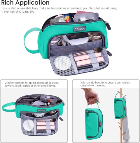 Aiscool Big Capacity Pencil Case Up to 70 Pencils Pen Pouch Holder Bag Large Storage Stationery Organizer for School Supplies Office College (Black) in Kuwait