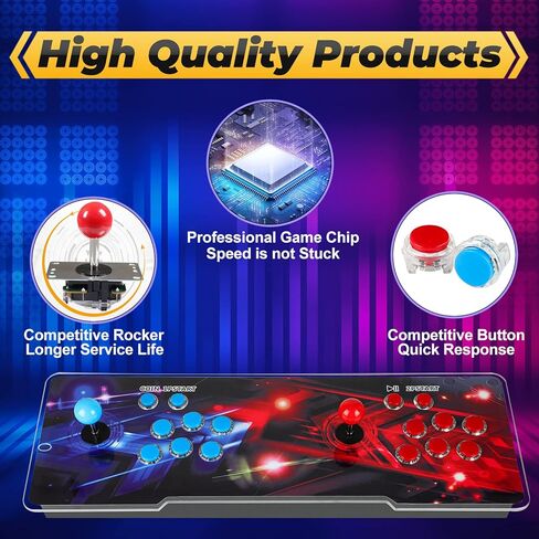 Akaxi 3D Pandora Box Console with WiFi - 8000 Arcade Games in 1,Retro Game Machine for TV PC Projector, Supports Up to 4 Players, Full HD Output, Search, Save, Hide, Favorites List in Kuwait