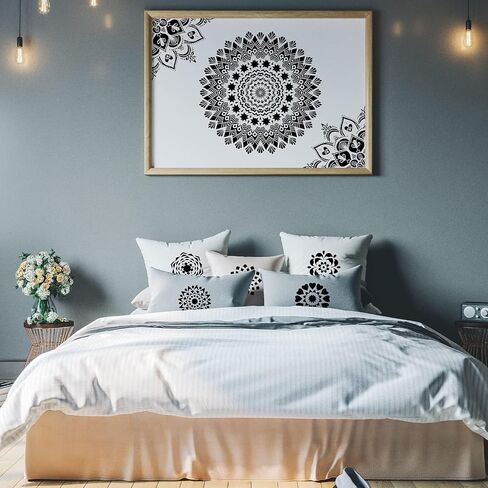 18x10 Inch Mandala Stencil Reusable Mandala Painting Templates Stencil Floral Design Stencil Mandala Drawing Craft Stencil for DIY Wall, Tile, Furniture, Canva, Outdoor Indoor Decoration 4 PCS in Kuwait