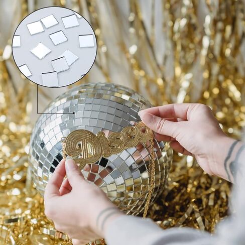Rcybeo 3000PCS Mosaic Tiles Disco Tiles Self-Adhesive Mirror Mosaic Stickers 10x10mm, Disco Ball Stickers for Craft, Interior Decoration Square Glass Tiles Self Adhesive DIY Card Making in Kuwait